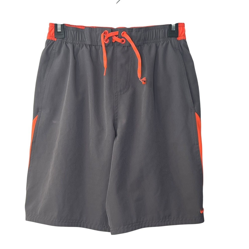 Nike Men's‎ Swim Trunks Gray & Orange Athletic Shorts Size Small